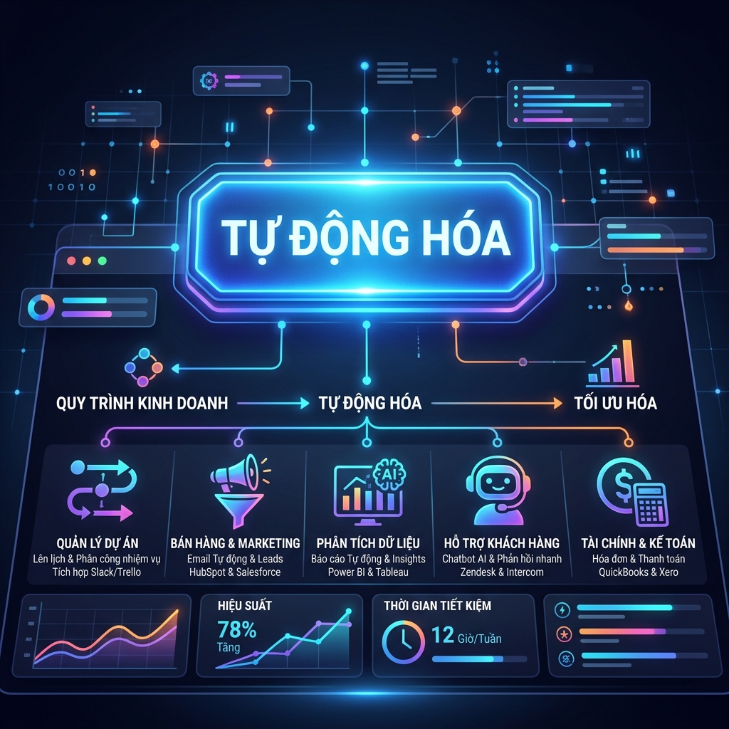 Sơ đồ tự động hóa quy trình bằng Agentic AI dành cho SME