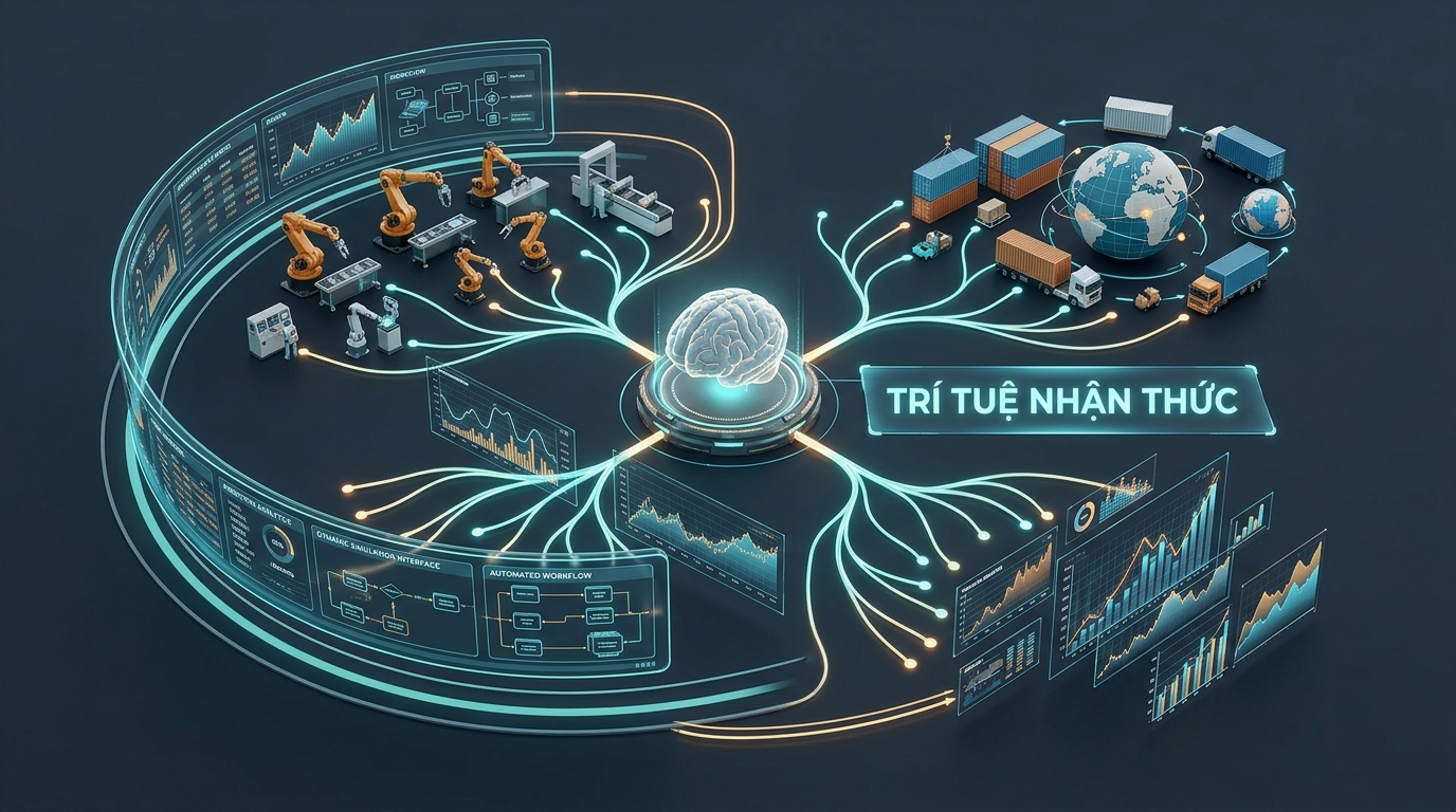 Kiến trúc Bản sao số nhận thức Cognitive Digital Twins trong doanh nghiệp năm 2026