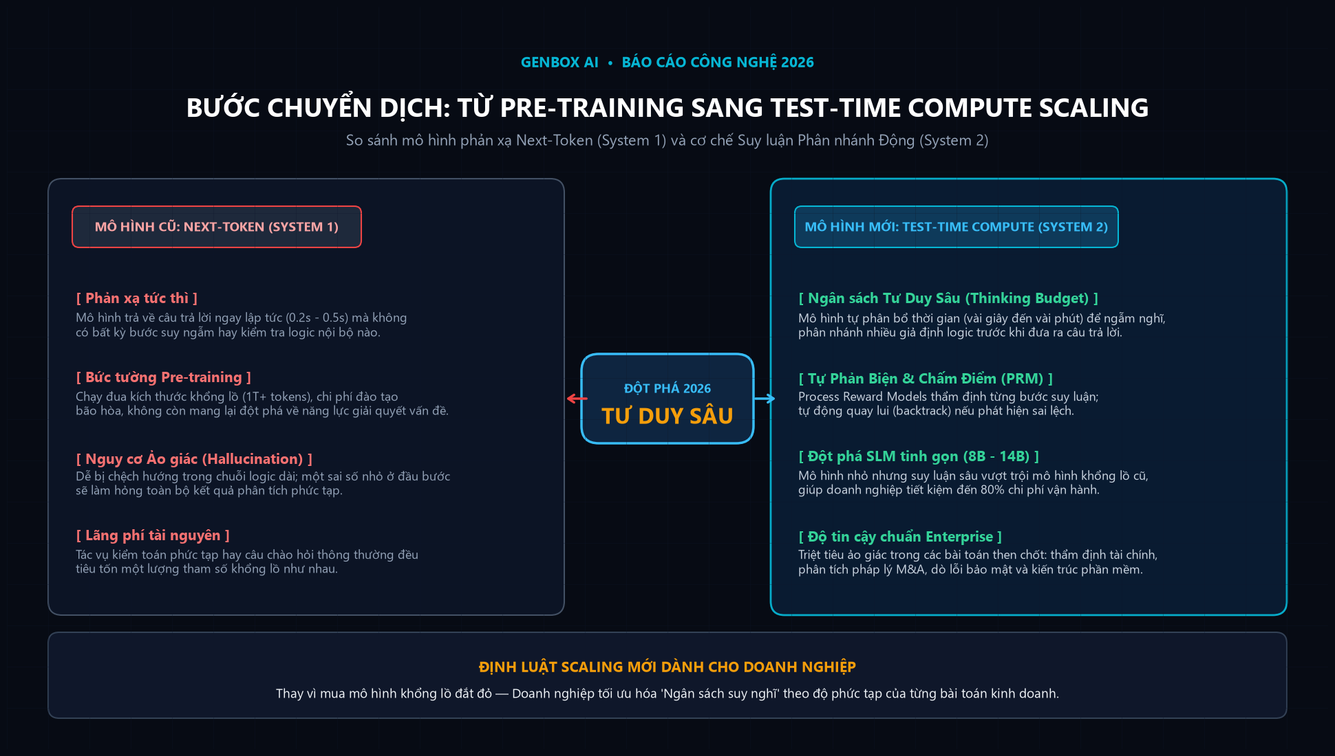 Kiến trúc Test-Time Compute và Tư Duy Sâu System 2 năm 2026
