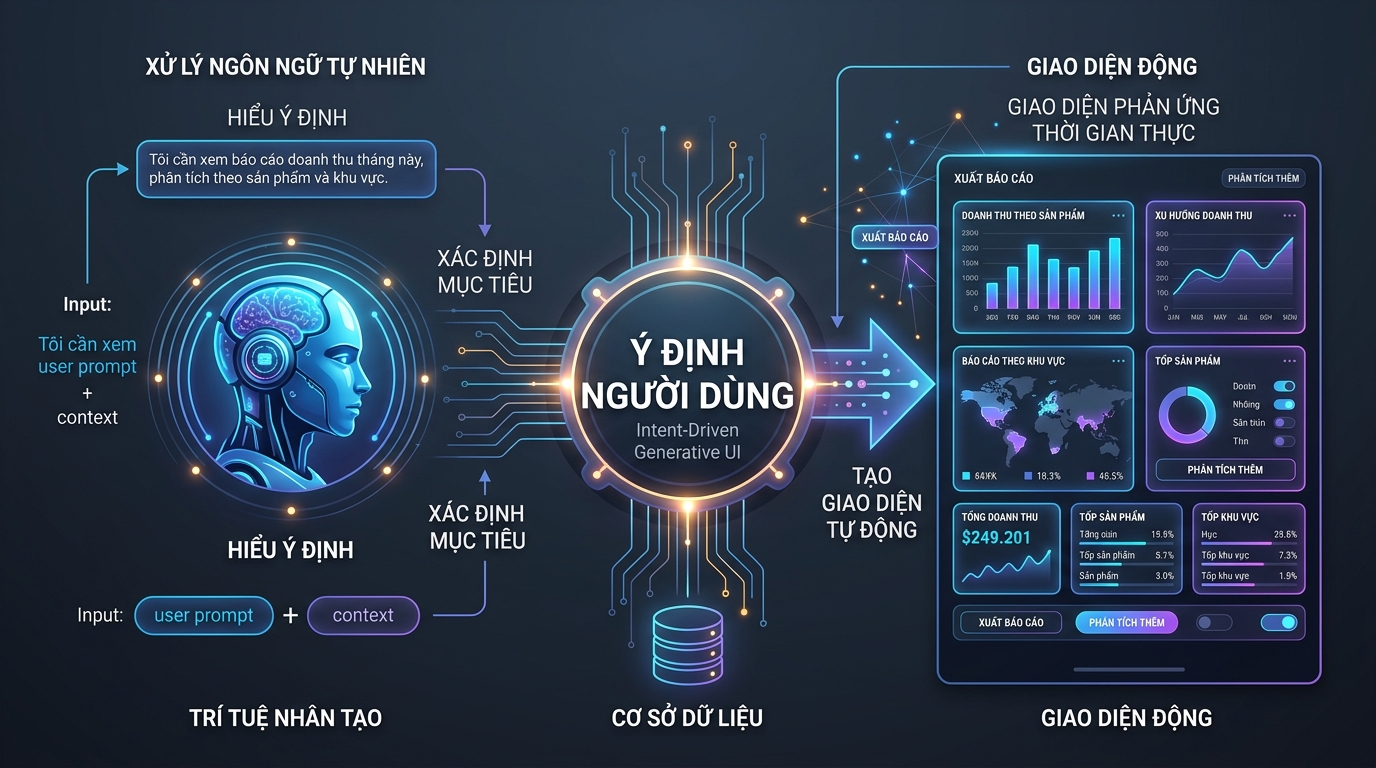 Kiến trúc Generative UI và giao diện Intent-Driven năm 2026