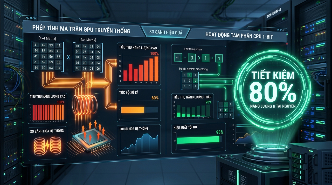 Kiến trúc BitNet b1.58 và so sánh hiệu năng CPU vs GPU