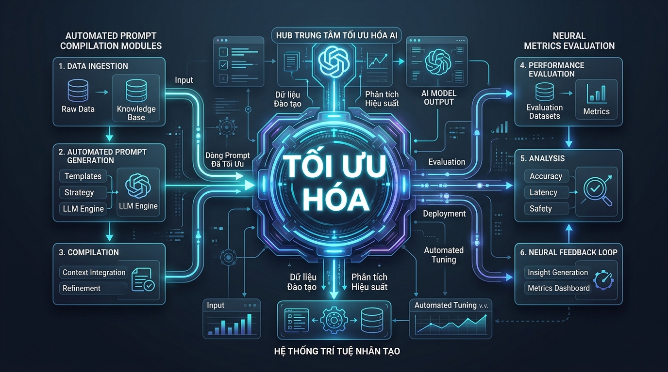 Kiến trúc DSPy và cơ chế tự động biên dịch pipeline AI doanh nghiệp
