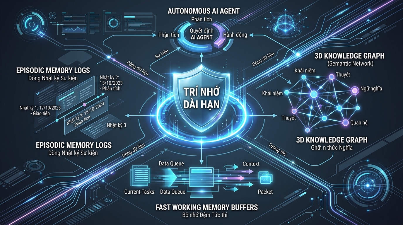 Kiến trúc bộ nhớ đa tầng Agentic Memory và Temporal Knowledge Graph 2026