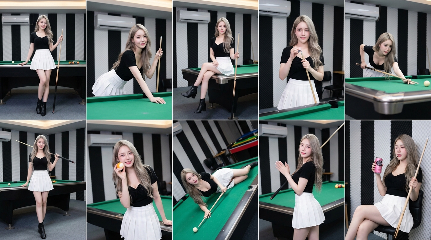 Prompt Bi-A Club Tạo ảnh cô gái ở quán Bi-A Club